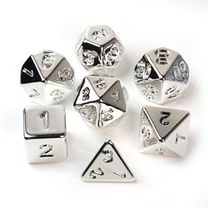 Juego de 7 dados poliédricos de acrílico sólido con baño de metal para juegos de mesa, póker, fiestas y juegos de rol de mesa - Product Image 4