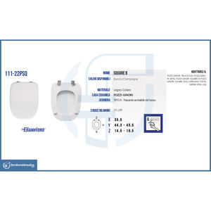 Vase carré blanc Pozzi Ginori, siège de toilette en plastique, accessoire de salle de bain - Product Image 3