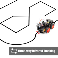 Kit de Coche Robótico Tscinbuny 4WD ESP32, Módulo Inalámbrico Programable para Estudiantes, Educación STEM, con Sensor Ultrasónico para Evitar Obstáculos