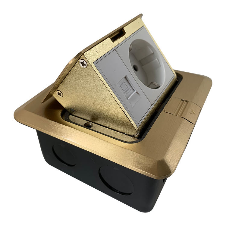 VNX Silver Universal Power Pop up Floor Socket Electrical Power Ground Socket Outlet Box Stainless Floor Mounted Socket