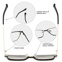 Lunettes de soleil polarisées carrées à clipser pour hommes, monture en métal, verres en plastique durables, protection UV, pour usage quotidien en extérieur