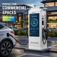 Système de station de recharge électrique pour voitures intelligentes 60 kW avec grand écran publicitaire LED, chargeur EV pour centres commerciaux