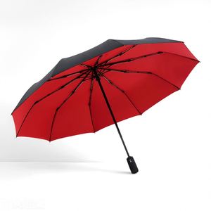 Parapluie portable auto-pliant double couche au design moderne avec structure en métal et fibre de verre, en tissu pongé 190T, idéal pour les voyages - Product Image 3