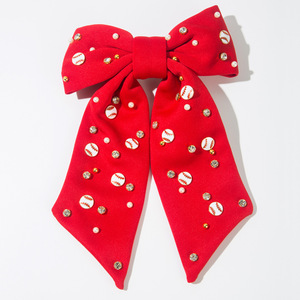 Wholesale Women's Glitter Fabric Hair <b>Clips</b> Star <b>Bow</b> & Baseball Barrette Hair Decoration for Wedding Prom Valentine's Day - Product Image 5