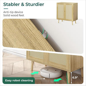 <span class=keywords><strong>Buffet</strong></span> avec portes décorées en rotin, meuble <span class=keywords><strong>de</strong></span> rangement, <span class=keywords><strong>buffet</strong></span> avec pieds en bois <span class=keywords><strong>pour</strong></span> <span class=keywords><strong>salle</strong></span> à <span class=keywords><strong>manger</strong></span> - Product Image 3