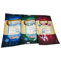 Sachet d'emballage alimentaire PE personnalisé à fond plat avec fermeture éclair et marquage à chaud, pochette stand-up pour côtelettes de porc