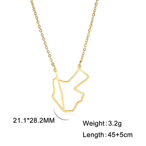 Collar <span class=keywords><strong>con</strong></span> colgante de mapa del mundo, colgante de acero inoxidable <span class=keywords><strong>con</strong></span> mapa <span class=keywords><strong>Jordan</strong></span> - Product Image 6