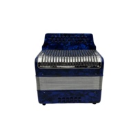 SEASOUND Accordéon diatonique professionnel 31 boutons 12 basses, corps en celluloïd bleu, design portable en bois, taille standard JB3112C RCA