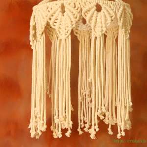 Abat-jour artisanal bohème 100% coton respirant, éclairage artistique tissé créatif, housse de lampe pour salle à manger, accessoire de maison, antistatique, solide - Product Image 4