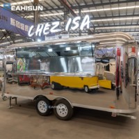 Remorque mobile de restauration rapide en acier inoxydable poli miroir pour boulangerie et hot-dogs, fournitures pour petits commerces alimentaires, à vendre en Chine