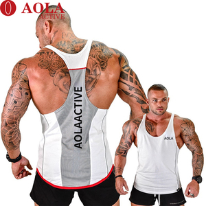 <span class=keywords><strong>Canotta</strong></span> da <span class=keywords><strong>Uomo</strong></span> Aderente di Alta Qualità per Palestra e Bodybuilding, Tinta Unita con Logo Personalizzato - Product Image 1