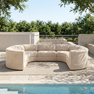 Modern Modular Fabric Sofa Set Beige Living Room Furniture Minimalist Design Wood Legs - Product Image 6
