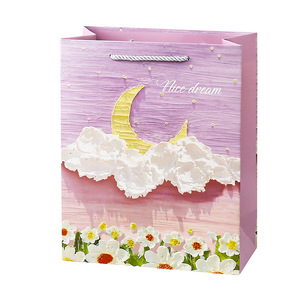 Bolsa de Regalo de Papel con Diseño de Pintura al Óleo 3D Personalizada, Caja de Cartón Texturizada de Lujo para Joyería y Cosméticos - Product Image 3