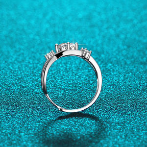 そうめん卸売スターリングシルバー925婚約指輪女性用1カラットモアッサナイトリング結婚式の約束モアッサナイト女性リング - Product Image 4