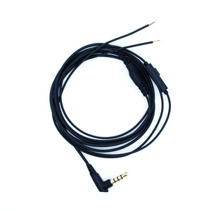Tpe Semi Finished <b>Headphone</b> Cable With Mic In Line Control 3.5Mm Black Diy Repair <b>Accessory</b> - Product Image 2