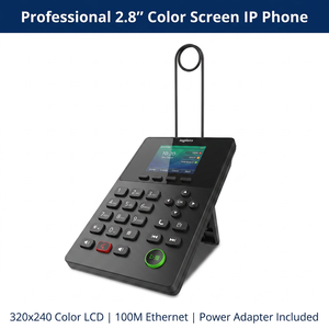 โทรศัพท์ IP หน้าจอสี 2.8 นิ้ว พร้อมที่วางหูฟัง โทรศัพท์ <span class=keywords><strong>VoIP</strong></span> สำหรับธุรกิจ โทรศัพท์ตั้งโต๊ะสำหรับสำนักงาน สำหรับศูนย์บริการลูกค้า พร้อมอะแดปเตอร์ - Product Image 1
