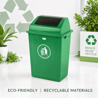 Poubelle à couvercle basculant en plastique HDPE écologique, portable, avec logo personnalisé, vente en gros, pour intérieur/extérieur, hôtel, salle de bain, cuisine