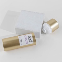Emballage de lotion cosmétique, placage UV mat doré, flacons à pompe sans air de luxe, étiquette personnalisable, 30 ml-150 ml