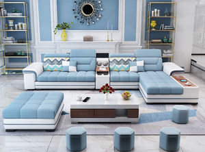 दरवाजा टू डोर मूल्य लिविंग रूम 7 सीटर सोफे बिस्तर सोफे पर रीक्लाइनिंग कपड़े के आकार के कोने 1 + 2 + 3 मॉड्यूलर सोफे फर्नीचर - Product Image 5