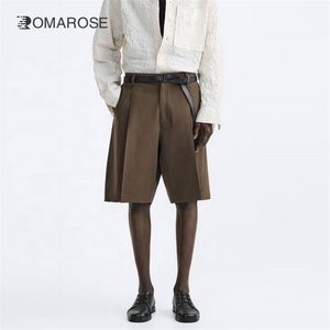 กางเกงขาสั้นเบอร์มิวดาของผู้ชายกางเกงขาสั้นทรงหลวมชุดสูทยาวถึงเข่า - Product Image 5