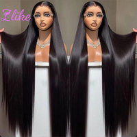 Pelucas de Cabello Vietnamita Virgen Liso 13x6, Pelucas Frontales de Encaje Transparente HD Completas Sin Pegamento, Pelucas de Cabello Indio Remy Liso Extremo