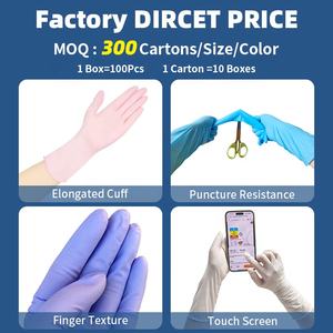 <span class=keywords><strong>Gants</strong></span> en nitrile de 12 pouces, imperméables, résistants à l'huile, roses, 4 mil, jetables, à manchette longue, sans poudre, pour le nettoyage - Product Image 2