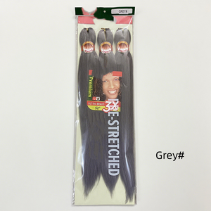 BELEZA 3X Grey EZ Factory Wholesale Low Price PreStretched <span class=keywords><strong>Afro</strong></span> Hair Extension Low-Temperature Soft Synthetic Crochet Hair Bulk - Product Image 1
