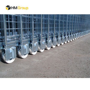 4-साइड गोदाम लॉजिस्टिक ढलने वाले जस्ता स्टील जाल धातु नेस्टिंग रोल ट्रॉली - Product Image 5