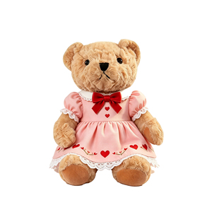 MSYO Saint-Valentin : Robe d'ours en peluche imprimée numériquement avec motif cœur mignon, tenue personnalisée pour jouets en peluche, cadeau romantique exquis fait main - Product Image 1