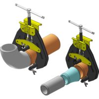 Collier de serrage robuste pour alignement de tuyaux, collier de serrage pour assemblage de tuyaux avec vis à action rapide et vis de réglage de contact en acier inoxydable