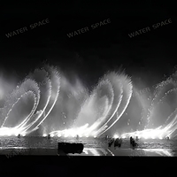 Fontaine musicale colorée dansante avec buses oscillantes 1D 2D, fontaine flottante pour lac, étang, place, décoration paysagère extérieure