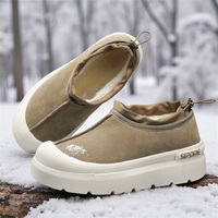 Bottes d'hiver pour hommes et femmes en cuir véritable, doublées de polaire, imperméables, antidérapantes, design épaissi, fourrure pour les saisons d'automne courtes
