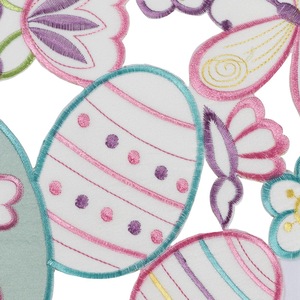 ผ้าปูโต๊ะตกแต่งเทศกาลอีสเตอร์ DAMAI พร้อมลายปักกระต่าย ไข่หลากสี และผีเสื้อ ของตกแต่งโต๊ะสำหรับวันหยุดฤดูใบไม้ผลิ - Product Image 3