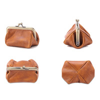 Pochette mignonne en cuir véritable porte-monnaie petites dames Mini porte-monnaie avec fermeture en métal cadre portefeuilles pour femmes à la mode