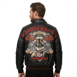 Giacca Varsity <span class=keywords><strong>in</strong></span> Pelle <span class=keywords><strong>di</strong></span> Agnello Personalizzata per Uomo Vendita Diretta dalla Fabbrica Giacche <span class=keywords><strong>in</strong></span> Vera Pelle Abbigliamento Esterno per Uomo Supporto OEM - Product Image 2