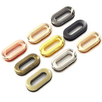 Anneaux de boucle ovales en alliage de zinc, décorés de mailles, durables, sans nickel, sans plomb, écologiques pour sacs, ceintures, chaussures, sacs à main