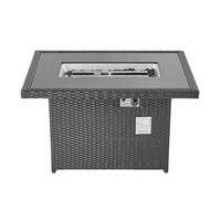 de foyer en aluminium de rotin de patio extérieur de meubles en osier de jardin de rectangle avec le dessus de table sans fumée