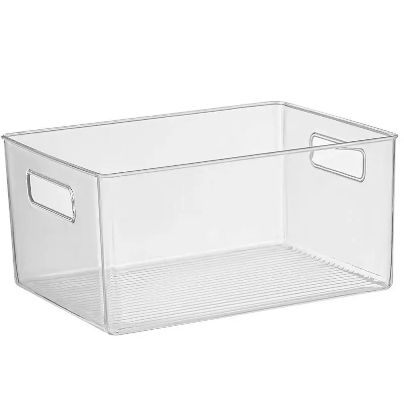 Caja de almacenamiento de cajón de cocina congelador de 8 piezas de plástico moderno, contenedor de comida transparente, organizador de despensa para refrigerador, contenedores