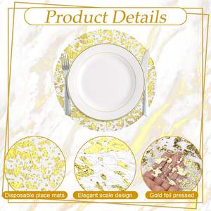 Tovagliette monouso in lamina d'oro da 13 pollici a rete glitterata tappetini da tavolo per ristorante festa di compleanno festa di nozze decorazione - Product Image 5