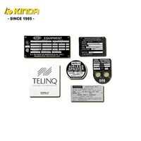 Plaque signalétique professionnelle en aluminium brossé mince, logo 3D en relief, badge personnalisable pour appareils électroménagers