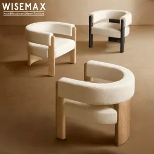 WISEMAX 가구 현대 홈 가구 중국 단단한 나무 프레임 레저 라운지 의자 곡선 등받이 디자인 호텔