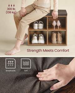 Armoire à chaussures moderne Armoire à chaussures de luxe Armoire de stockage de chaussures en <span class=keywords><strong>bois</strong></span> au design moderne avec banquette - Product Image 4