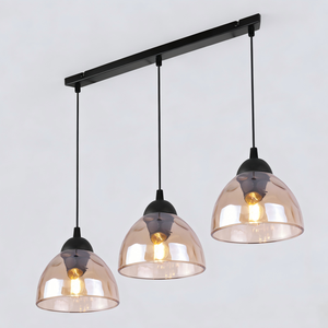 Lustre suspendu E27 à trois ampoules, abat-jour en verre, <span class=keywords><strong>luminaire</strong></span> suspendu pour îlot de cuisine, salon - Product Image 1