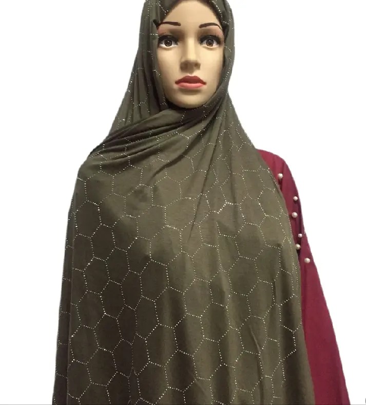 Passen Sie den Jersey-Schal mit Hijab-Schals aus Kristalls tein für Frauen an
