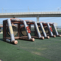 Jeu de lancer de hache gonflable interactif avec cible de fléchettes collantes en PVC commercial pour la location événementielle