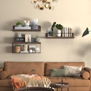 <b>Wall</b> Mounted <b>Floating</b> <b>Shelf</b> Bathroom Kitchen Storage Rack 3 Tier Rectangle Durable <b>Wall</b> Mounted Custom Size - Product Image 1