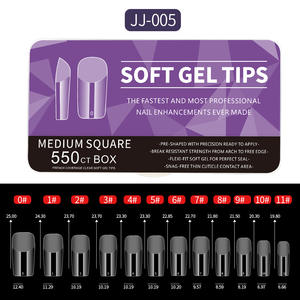 JIEYU 550 Uñas Postizas <span class=keywords><strong>de</strong></span> Gel X Cuadradas Cortas <span class=keywords><strong>de</strong></span> Cobertura Completa, Semimate, <span class=keywords><strong>de</strong></span> Colores, para Manicura Francesa, para Mujer - Product Image 4