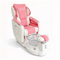 Fauteuil de pédicure électrique de luxe inclinable avec bassin en acrylique transparent pour salon de manucure et spa des pieds
