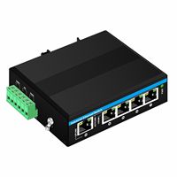 Switch PoE Industrial 1Uplink+4x802.3at 30W Alimentado por Energía Solar, Montaje en Riel DIN, IP40