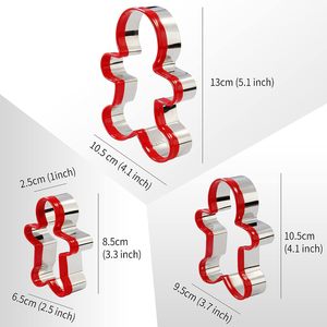 <span class=keywords><strong>Emporte</strong></span>-pièces en acier inoxydable écologiques et chaleureux pour enfants, motif bonhomme en pain d'épices - Product Image 3
